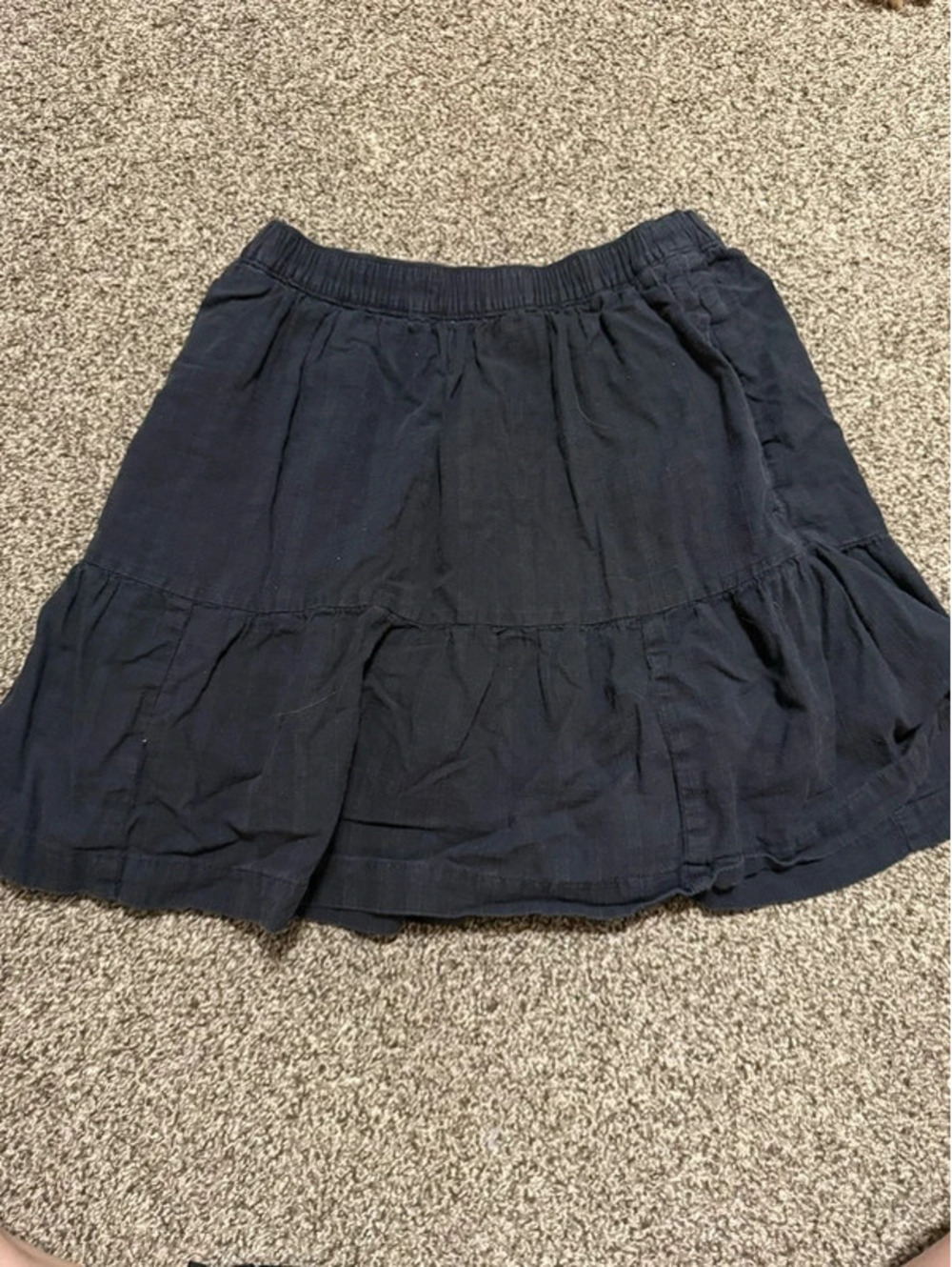 GAP Womens Small Navy Blue Tiered Mini Skirt Elastic Waist Pull On Y2K